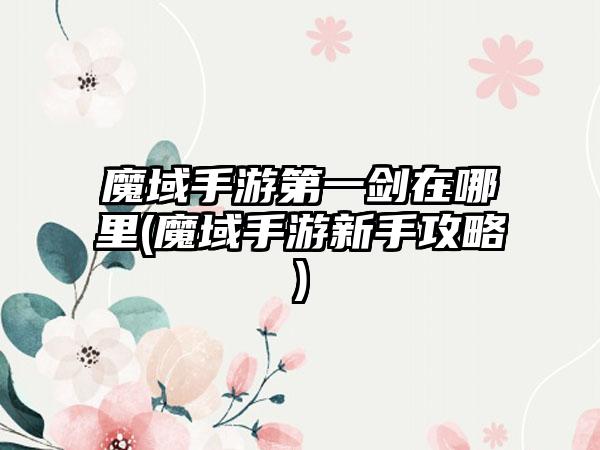 魔域手游第一剑在哪里(魔域手游新手攻略)