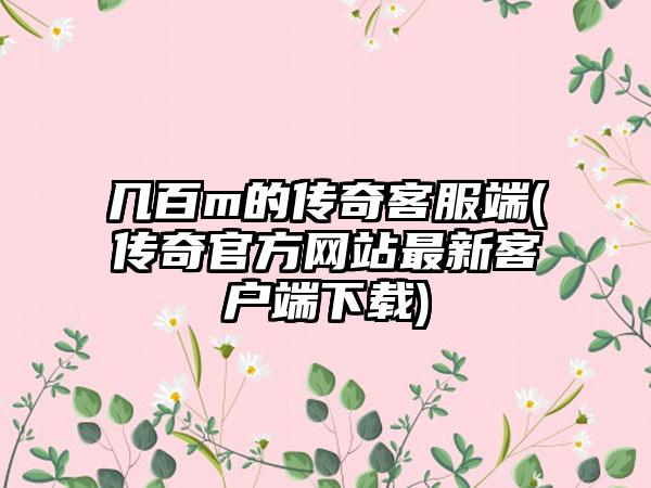 几百m的传奇客服端(传奇官方网站最新客户端下载)
