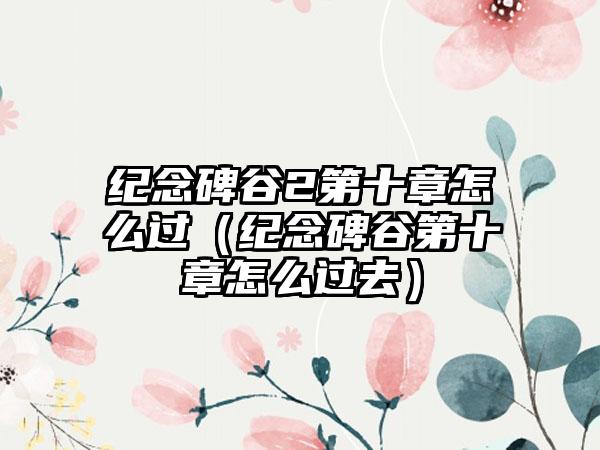 纪念碑谷2第十章怎么过（纪念碑谷第十章怎么过去）