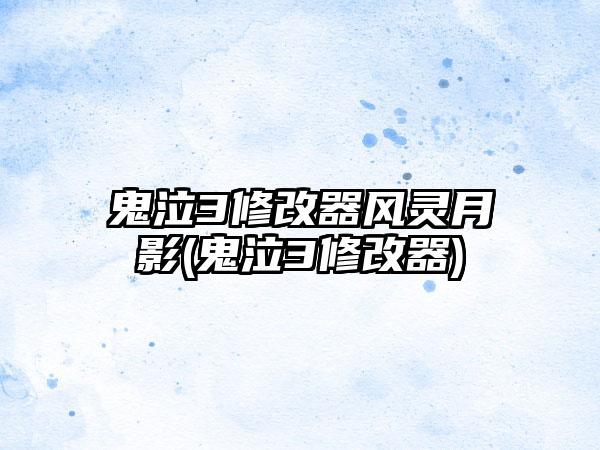 鬼泣3修改器风灵月影(鬼泣3修改器)