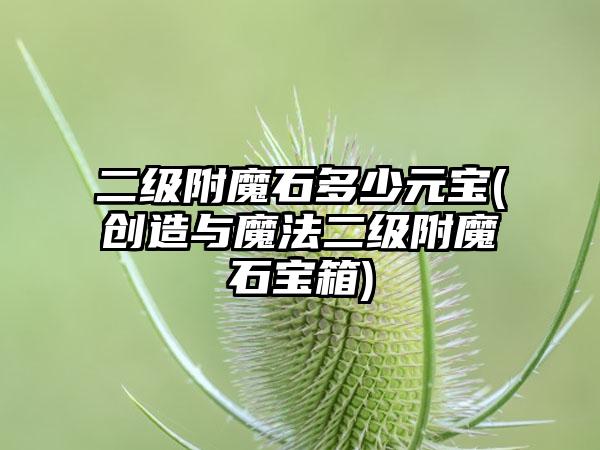 二级附魔石多少元宝(创造与魔法二级附魔石宝箱)