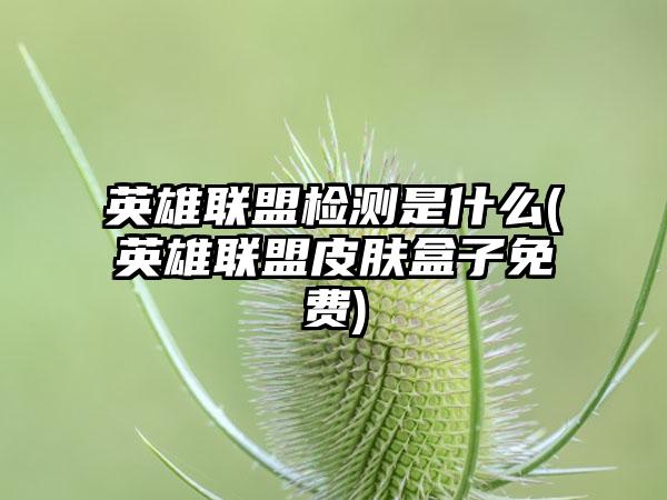英雄联盟检测是什么(英雄联盟皮肤盒子免费)
