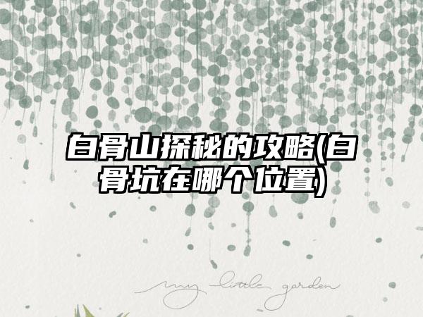 白骨山探秘的攻略(白骨坑在哪个位置)