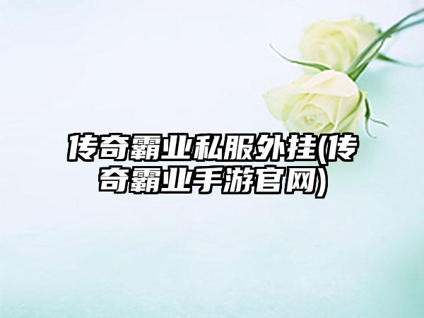 传奇霸业私服外挂(传奇霸业手游官网)