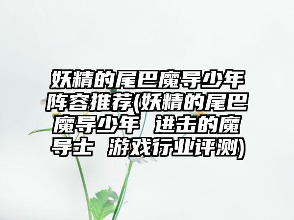 妖精的尾巴魔导少年阵容推荐(妖精的尾巴魔导少年 进击的魔导士 游戏行业评测)