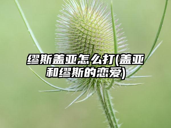 缪斯盖亚怎么打(盖亚和缪斯的恋爱)