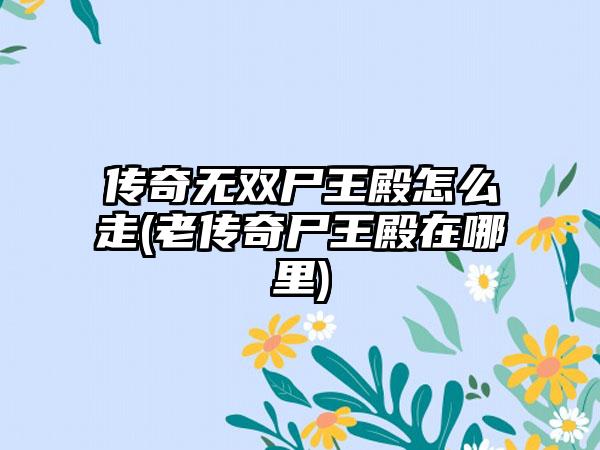 传奇无双尸王殿怎么走(老传奇尸王殿在哪里)