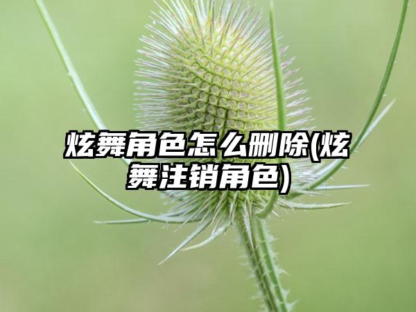 炫舞角色怎么删除(炫舞注销角色)