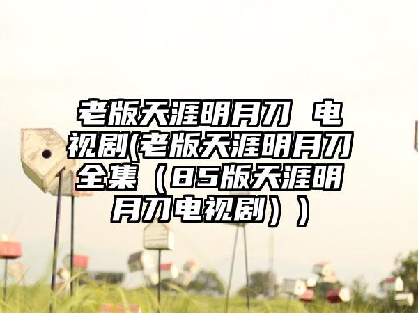 老版天涯明月刀 电视剧(老版天涯明月刀全集（85版天涯明月刀电视剧）)