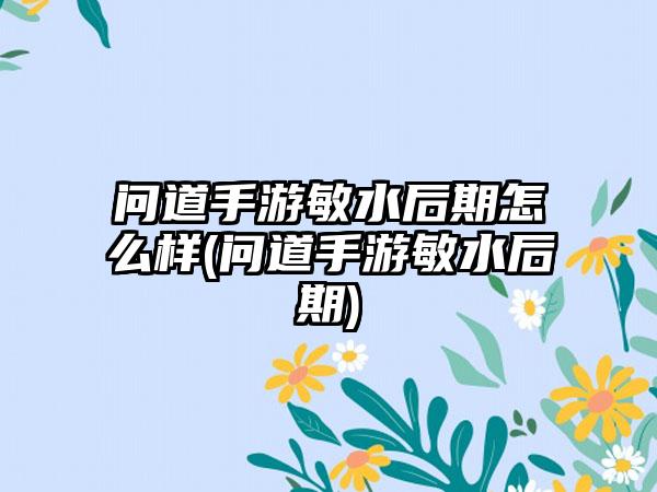 问道手游敏水后期怎么样(问道手游敏水后期)
