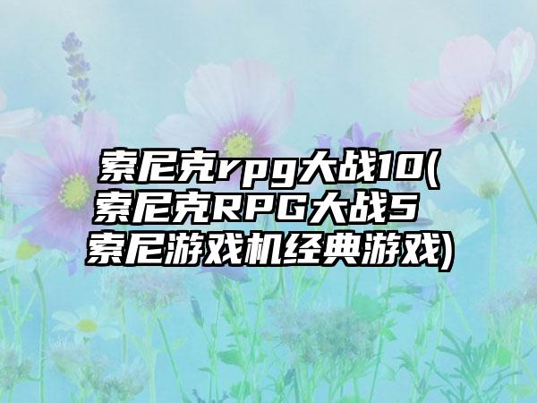 索尼克rpg大战10(索尼克RPG大战5 索尼游戏机经典游戏)