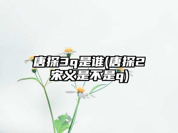 唐探3q是谁(唐探2宋义是不是q)