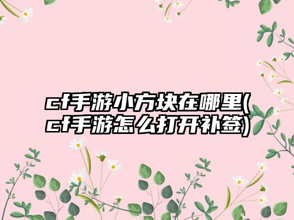 cf手游小方块在哪里(cf手游怎么打开补签)