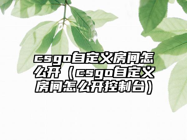 csgo自定义房间怎么开（csgo自定义房间怎么开控制台）