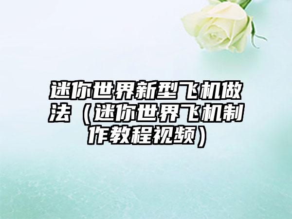 迷你世界新型飞机做法（迷你世界飞机制作教程视频）