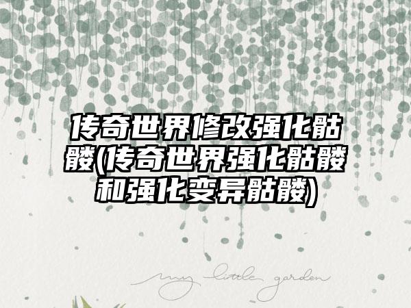 传奇世界修改强化骷髅(传奇世界强化骷髅和强化变异骷髅)