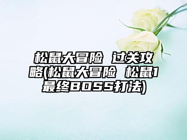 松鼠大冒险 过关攻略(松鼠大冒险 松鼠1最终BOSS打法)