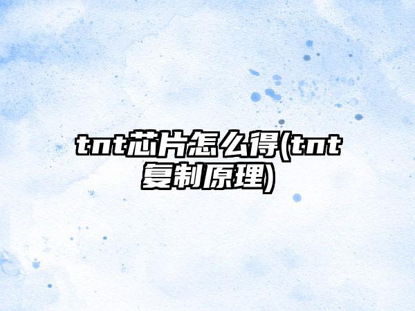 tnt芯片怎么得(tnt复制原理)