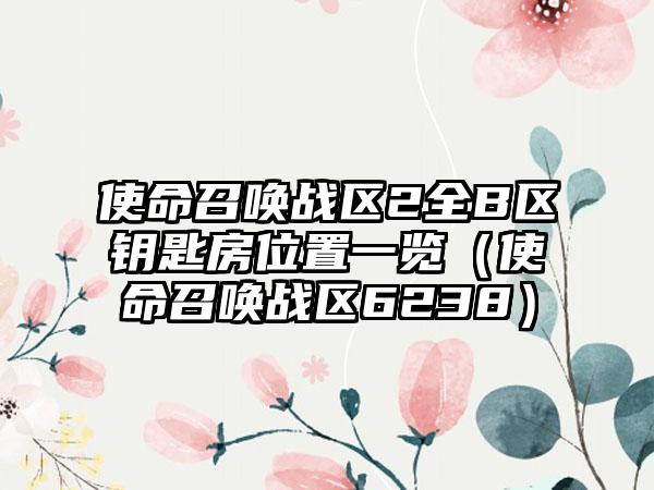 使命召唤战区2全B区钥匙房位置一览（使命召唤战区6238）