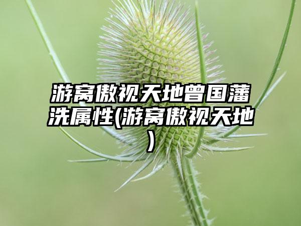 游窝傲视天地曾国藩洗属性(游窝傲视天地)