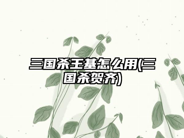 三国杀王基怎么用(三国杀贺齐)