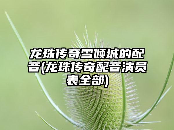 龙珠传奇雪倾城的配音(龙珠传奇配音演员表全部)