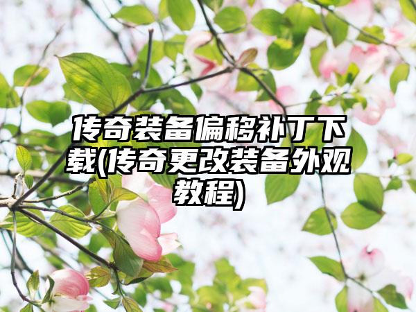 传奇装备偏移补丁下载(传奇更改装备外观教程)