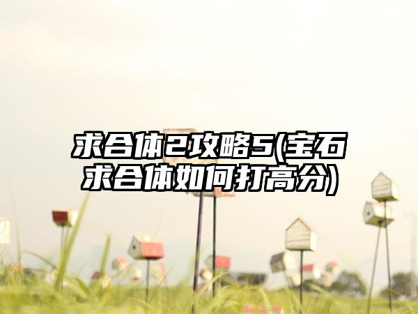 求合体2攻略5(宝石求合体如何打高分)