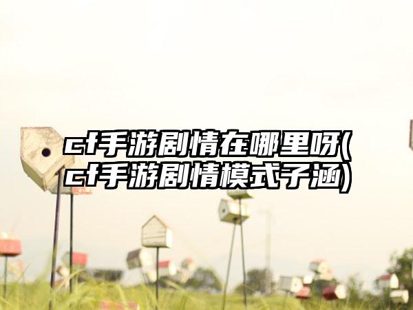 cf手游剧情在哪里呀(cf手游剧情模式子涵)