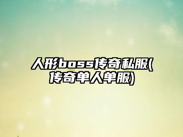 人形boss传奇私服(传奇单人单服)