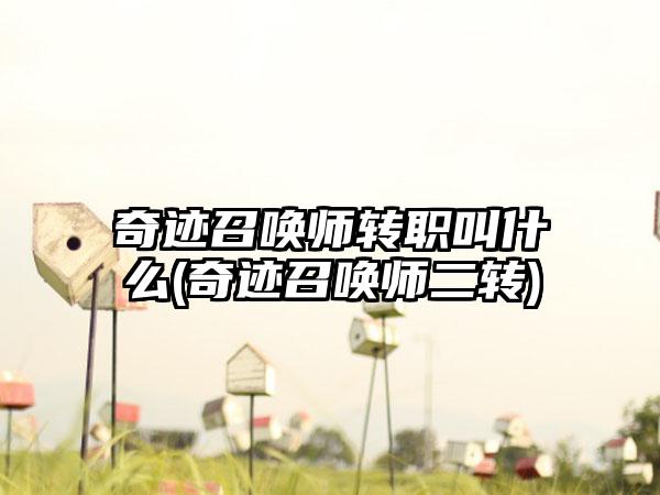 奇迹召唤师转职叫什么(奇迹召唤师二转)