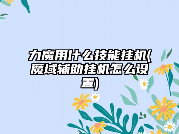 力魔用什么技能挂机(魔域辅助挂机怎么设置)