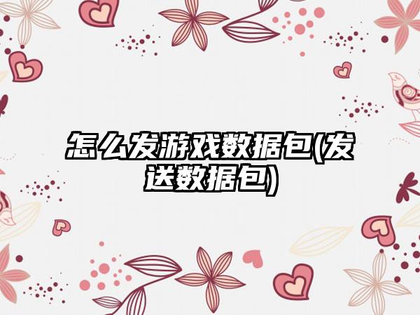 怎么发游戏数据包(发送数据包)