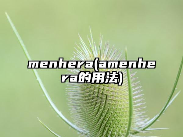 menhera(amenhera的用法)