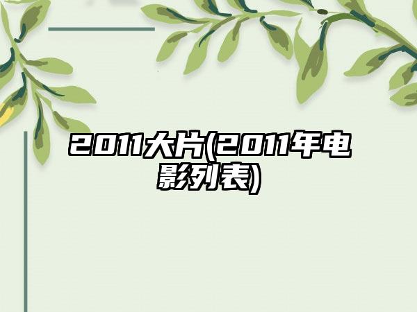 2011大片(2011年电影列表)