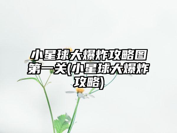 小星球大爆炸攻略图第一关(小星球大爆炸攻略)