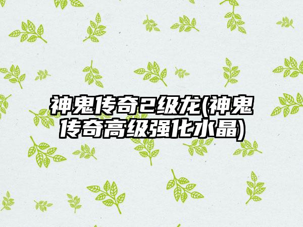 神鬼传奇2级龙(神鬼传奇高级强化水晶)