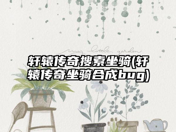 轩辕传奇搜索坐骑(轩辕传奇坐骑合成bug)