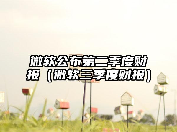 微软公布第二季度财报（微软三季度财报）