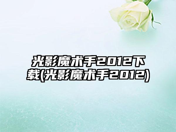 光影魔术手2012下载(光影魔术手2012)