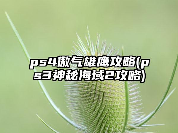 ps4傲气雄鹰攻略(ps3神秘海域2攻略)