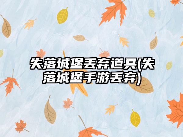 失落城堡丢弃道具(失落城堡手游丢弃)