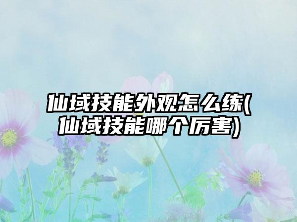 仙域技能外观怎么练(仙域技能哪个厉害)