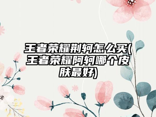 王者荣耀荆轲怎么买(王者荣耀阿轲哪个皮肤最好)