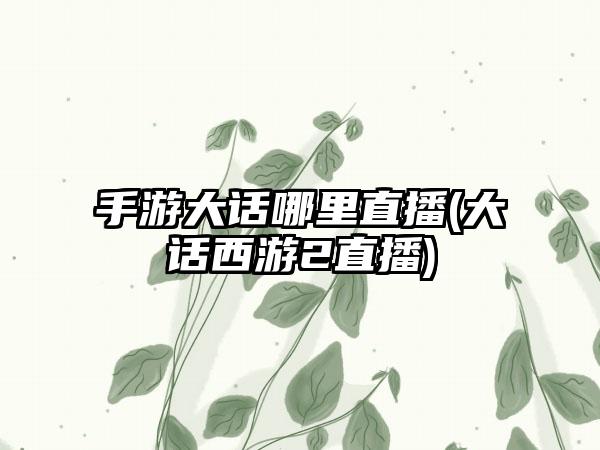 手游大话哪里直播(大话西游2直播)
