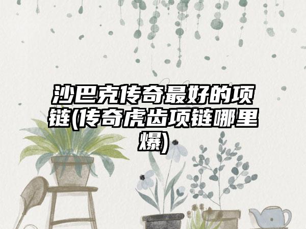 沙巴克传奇最好的项链(传奇虎齿项链哪里爆)