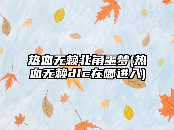 热血无赖北角噩梦(热血无赖dlc在哪进入)