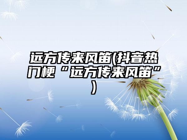 远方传来风笛(抖音热门梗“远方传来风笛”)