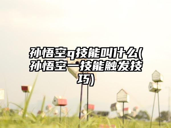 孙悟空q技能叫什么(孙悟空一技能触发技巧)
