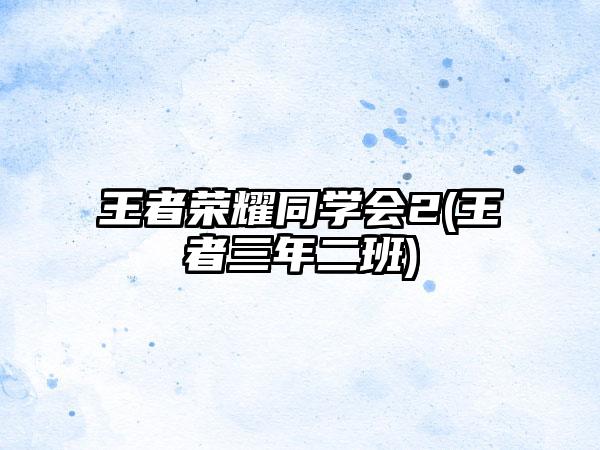 王者荣耀同学会2(王者三年二班)